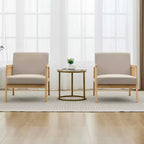 COZONY Lot de 2 fauteuils d'appoint rembourrés, fauteuils de salon modernes avec pieds en bois pour salon et terrasse