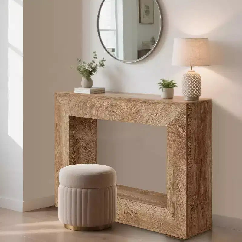 Console de ferme, table de canapé rustique de 120 cm avec étagère pour entrée, couloir, derrière le canapé (Naturel)