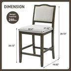 TUYOHW Lot de 2 tabourets de bar à hauteur de comptoir, chaises de bar rembourrées avec cadre en bois d'hévéa et repose-pieds, chaises de salle à manger pour îlots de cuisine, bars à domicile.