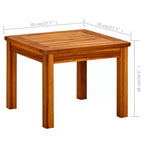vidaXL Table Basse Bois Naturel Bois d'Acacia Massif - 17,7 x 17,7 x 14,2