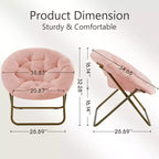Fauteuil Zeus & Ruta confortable en fausse fourrure avec accent de disque - Taille adulte pour chambre et salon