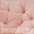 Fauteuil Zeus & Ruta confortable en fausse fourrure avec accent de disque - Taille adulte pour chambre et salon