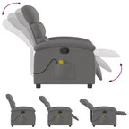 vidaXL Fauteuil inclinable de massage – Dossier inclinable manuel gris clair