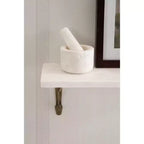 Étagère murale en marbre Kate and Laurel Hatley, blanc et doré, 20