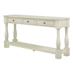 Whisen Console Longue Rectangulaire en Bois de Style Méditerranéen avec Tiroirs et Étagère