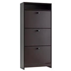 Slim Shoe Storage, Trendy Shoe Rack with 3 Large Fold-Out Drawers & a Spacious Top Surface