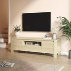 Meuble TV avec portes et placard, meuble TV de style ferme, meuble TV pour téléviseurs jusqu'à 60 pouces, console TV pour salon, chambre à coucher
