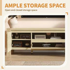Meuble TV avec portes et placard, meuble TV de style ferme, meuble TV pour téléviseurs jusqu'à 60 pouces, console TV pour salon, chambre à coucher
