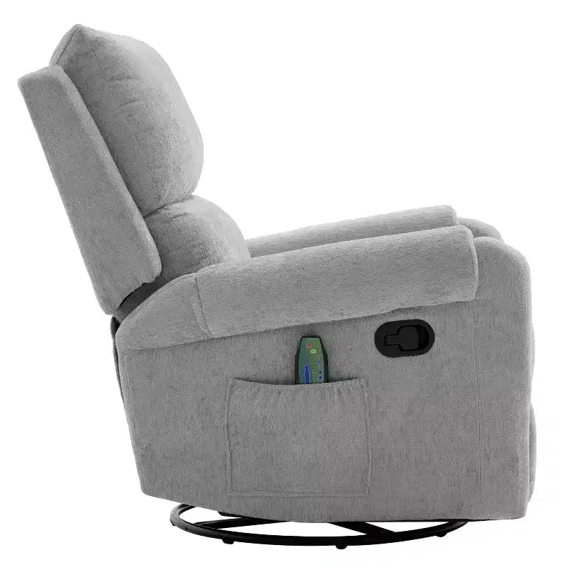 Fauteuil inclinable de massage rembourré en chenille pivotant et basculant Elmsford Modern de Christopher Knight Home