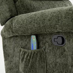 Fauteuil inclinable de massage rembourré en chenille pivotant et basculant Elmsford Modern de Christopher Knight Home