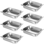 COZONY Bac Gastro Inox Isotherme, Lot de 6 Bacs 90 Litres Profondeur 6,5 cm avec Couvercle pour Restaurant Cantine Buffet