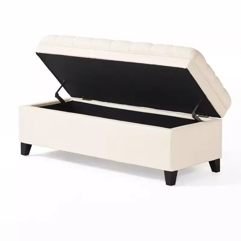 TUYOHW Banc de rangement moderne avec grande capacité de rangement, pouf de rangement avec siège rembourré, repose-pieds ottoman pour salon