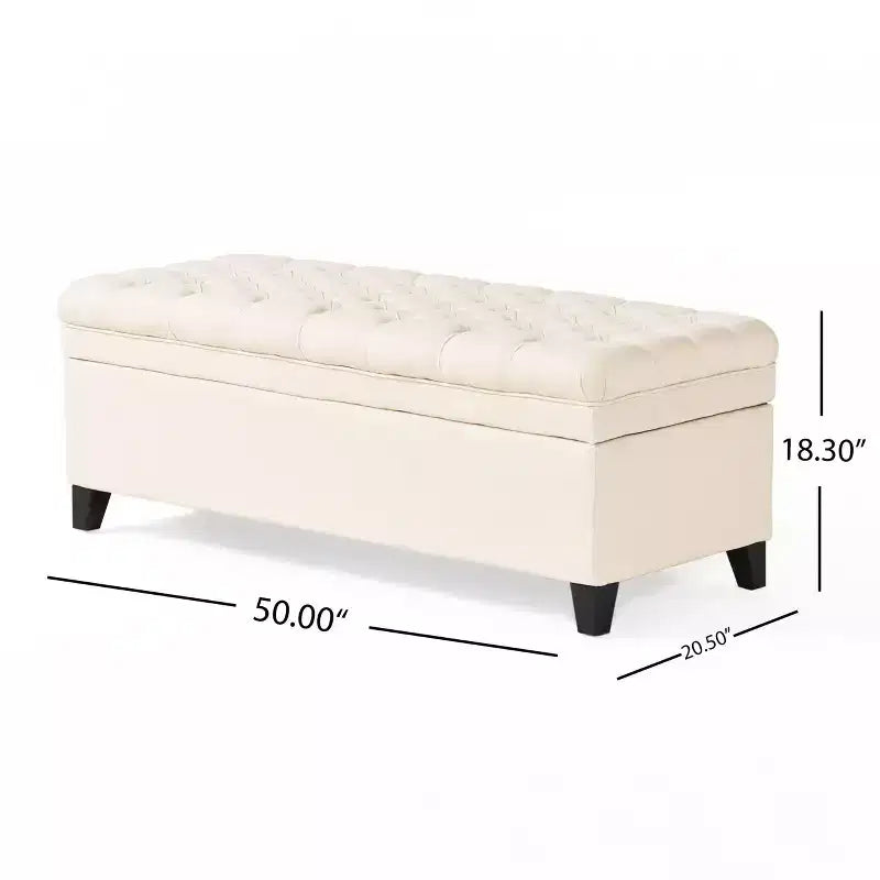 TUYOHW Banc de rangement moderne avec grande capacité de rangement, pouf de rangement avec siège rembourré, repose-pieds ottoman pour salon