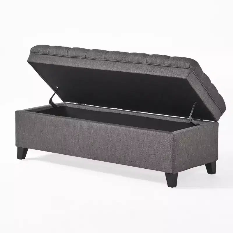 TUYOHW Banc de rangement moderne avec grande capacité de rangement, pouf de rangement avec siège rembourré, repose-pieds ottoman pour salon