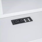 Lit plateforme King Size Clihome en bois avec tête de lit multi-rangements, USB et tiroirs