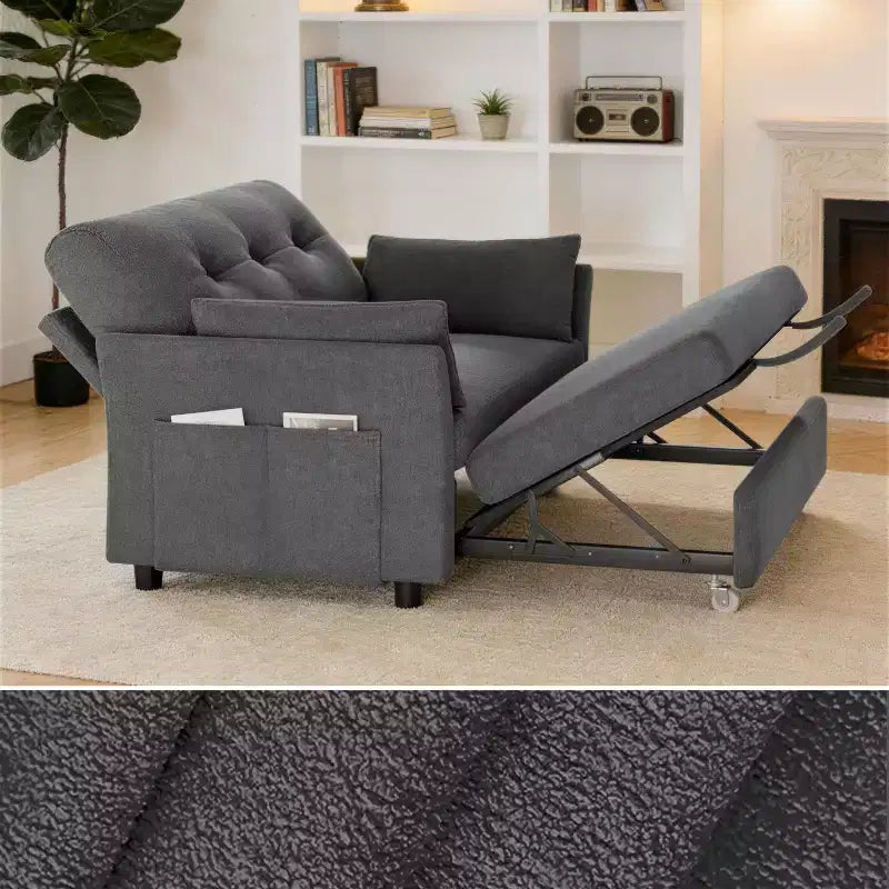 Dyonery Canapé-lit 51 avec pochette latérale, petit canapé-lit convertible 2 en 1 pour appartement, chambre et petit espace