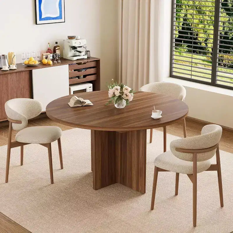 Table à manger ronde extensible de 43,3'' à 59'' pour 4 à 8 personnes, Table à manger ovale de cuisine moderne avec rallonges amovibles, Table de salle à manger, cuisine