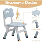 Table enfant avec chaise, réglable en hauteur, avec plateau en graphite, table enfant avec 4 chaises pour maternelle crèche, chaise ergonomique