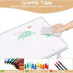 Table enfant avec chaise, réglable en hauteur, avec plateau en graphite, table enfant avec 4 chaises pour maternelle crèche, chaise ergonomique