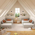 Lit de repos double COZONY avec barrières de sécurité, cadre de lit d'angle rembourré en velours avec tête de lit pour chambre d'enfant