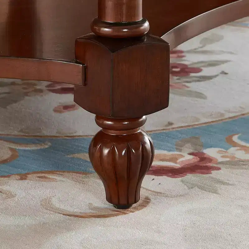 EHMKNP Table basse élégante en bois massif avec plateau en verre