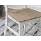 Signature Design by Ashley Westlinport - Chaises de salle à manger, lot de 2, cadre blanc avec assise en bois profilée marron