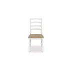 Signature Design by Ashley Westlinport - Chaises de salle à manger, lot de 2, cadre blanc avec assise en bois profilée marron