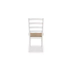 Signature Design by Ashley Westlinport - Chaises de salle à manger, lot de 2, cadre blanc avec assise en bois profilée marron