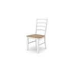 Signature Design by Ashley Westlinport - Chaises de salle à manger, lot de 2, cadre blanc avec assise en bois profilée marron