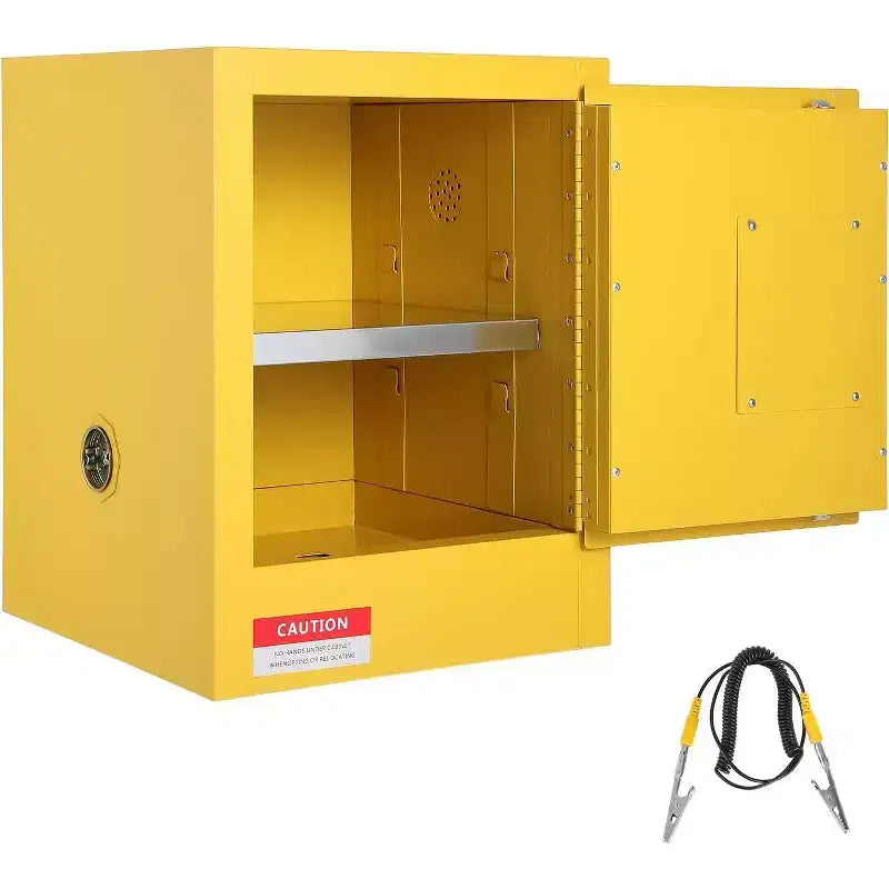 COZONY Armoire de Rangement Ignifuge 4 Gallons, Armoire de Sécurité Ignifuge avec Étagères Réglables, Portes à Fermeture Manuelle, Construction en Acier Galvanisé 17 x 17 x 22