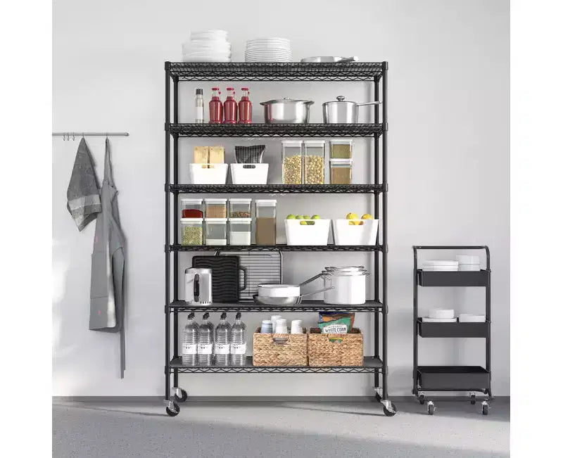 Étagère de rangement en fil d'acier 6 niveaux UltraDurable Seville Classics homologuée NSF, 48 x 18 po