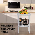 Table de travail Acekool en acier inoxydable de 30 x 24 pouces avec étagère inférieure