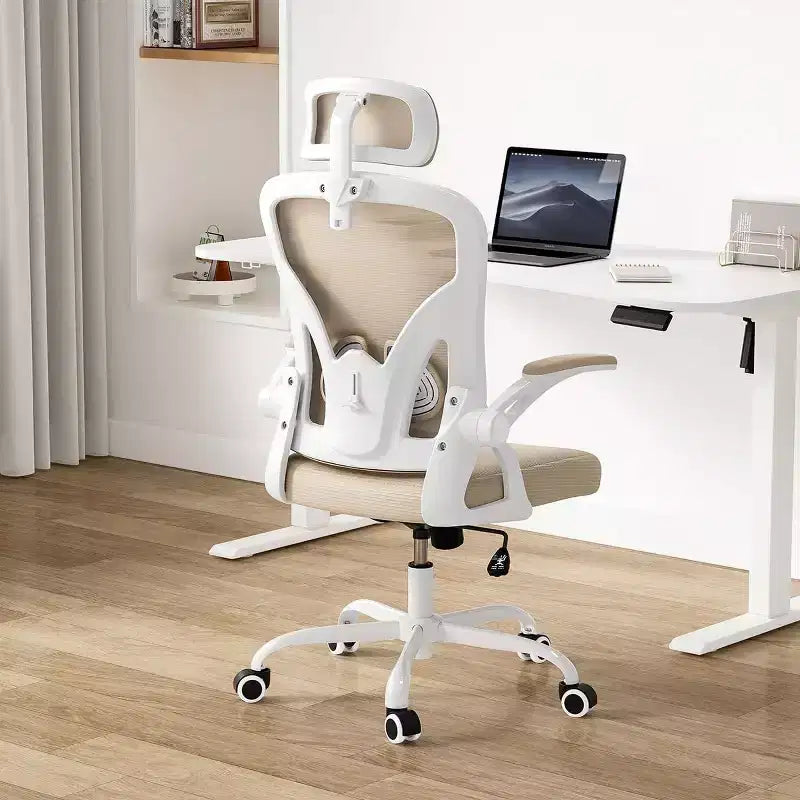 Chaise de bureau ergonomique TUYOHW, chaise pivotante d'ordinateur avec support lombaire réglable, accoudoirs relevables, appui-tête et dossier en maille pour la maison, la chambre à coucher