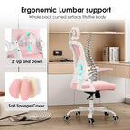 Chaise de bureau ergonomique TUYOHW, chaise pivotante d'ordinateur avec support lombaire réglable, accoudoirs relevables, appui-tête et dossier en maille pour la maison, la chambre à coucher