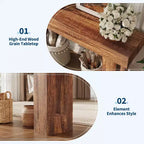 COZONY Table console longue en bois de 160 cm, rectangulaire, style ferme, résistante à l'eau et aux rayures, pour salon, couloir, hall d'entrée, derrière le canapé