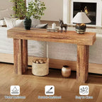 COZONY Table console longue en bois de 160 cm, rectangulaire, style ferme, résistante à l'eau et aux rayures, pour salon, couloir, hall d'entrée, derrière le canapé
