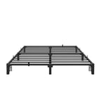Cadre de lit métallique King Size 8 pouces, plateforme profil bas avec base de matelas robuste, montage facile sans bruit, pas besoin de sommier.