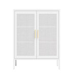 VIYET 31.5Metal Storage Cabinet - 2 Doors & 2 Adjustable Shelves, Steel File Cabinet (No Lock), White