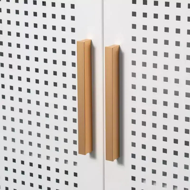 VIYET 31.5 Armoire de Rangement en Métal - 2 Portes et 2 Étagères Réglables, Meuble de Rangement en Acier (Sans Serrure), Blanc
