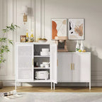 VIYET 31.5 Armoire de Rangement en Métal - 2 Portes et 2 Étagères Réglables, Meuble de Rangement en Acier (Sans Serrure), Blanc