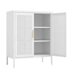 VIYET 31.5 Armoire de Rangement en Métal - 2 Portes et 2 Étagères Réglables, Meuble de Rangement en Acier (Sans Serrure), Blanc