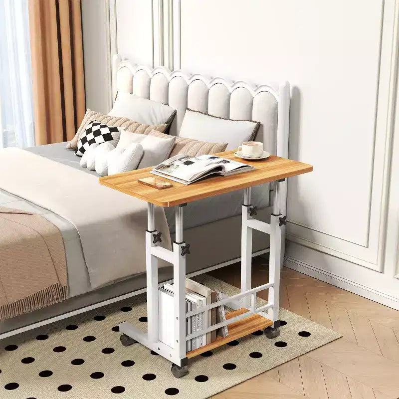 Table réglable mobile pour chevet ou dortoir, table d'ordinateur portable, d'étude et de salle à manger de 80x40cm pour la maison ou la chambre à coucher
