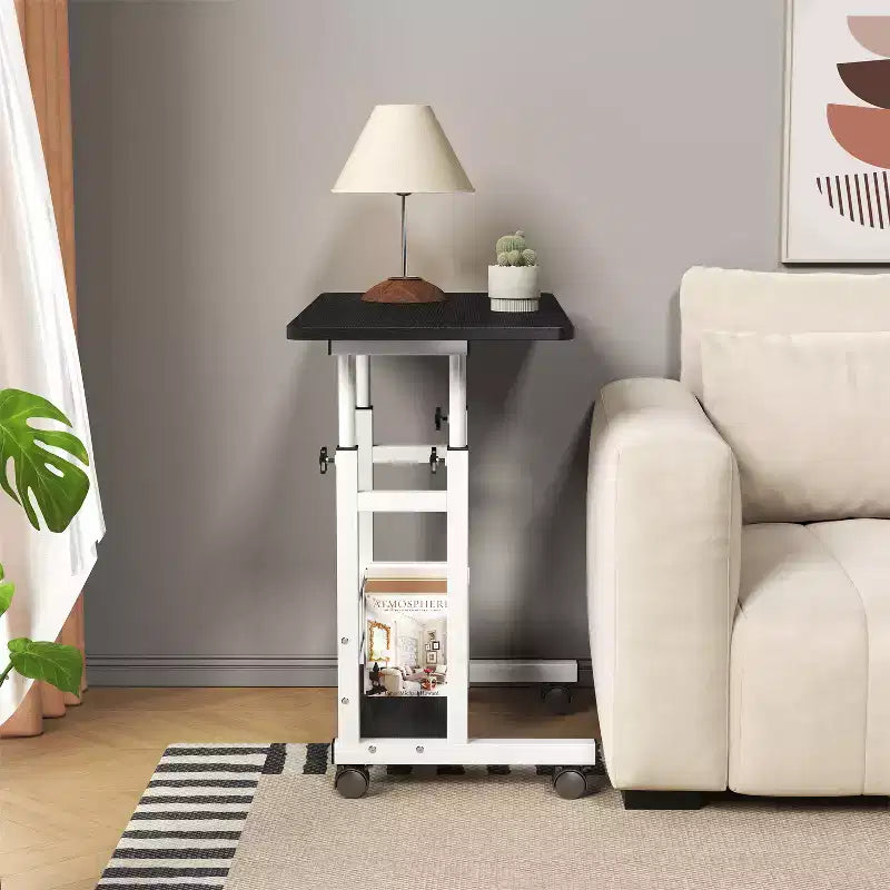 Table réglable mobile pour chevet ou dortoir, table d'ordinateur portable, d'étude et de salle à manger de 80x40cm pour la maison ou la chambre à coucher