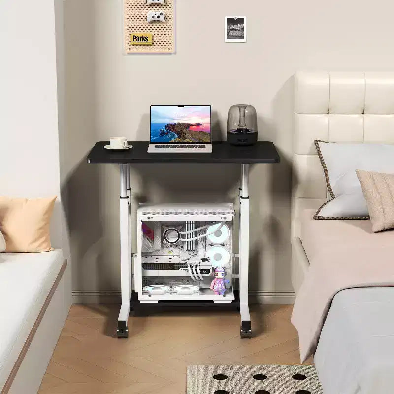 Table réglable mobile pour chevet ou dortoir, table d'ordinateur portable, d'étude et de salle à manger de 80x40cm pour la maison ou la chambre à coucher