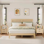 Tables de chevet en chêne 20, lot de 2, avec tiroir et étagère, 2 niveaux, pour chambre à coucher