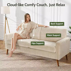 Dyonery Causeuse Moderne du Milieu du Siècle 68 Canapé Rétro | Assise Profonde 24 Cloud | Support Bois Massif 800lb