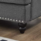 MAYEERTY Canapé sectionnel moderne au design classique avec clous Salon 5 places Rembourré Polyester Gris