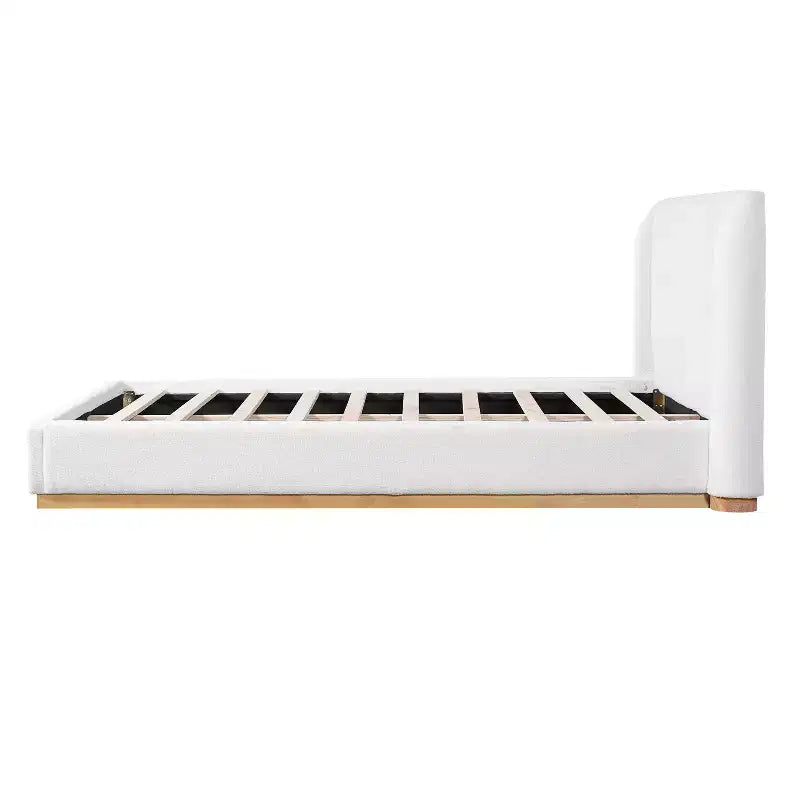 Christopher Knight Home Lit en bois rembourré Boucle Qian avec base encastrée et tête de lit