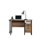 TUYOHW 47 Bureau Informatique,Bureau Industriel Moderne avec 2 Tiroirs de Rangement et 1 Étagère Ouverte,Cadre Métallique,Bureau d'Écriture pour Bureau à Domicile,Étude,Marron