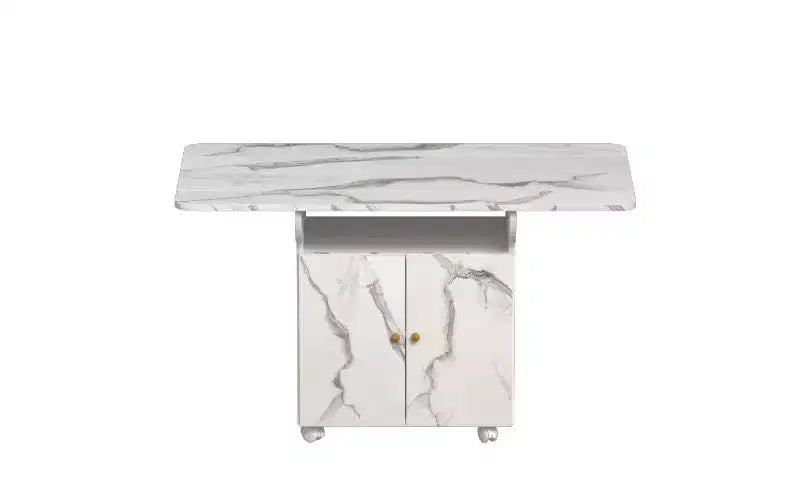 TUYOHW Wood Movable Dining Table with Wheels,Folding Kitchen Table with Storage,Multifunctional End Table for Coffee Table,Kitchen Island